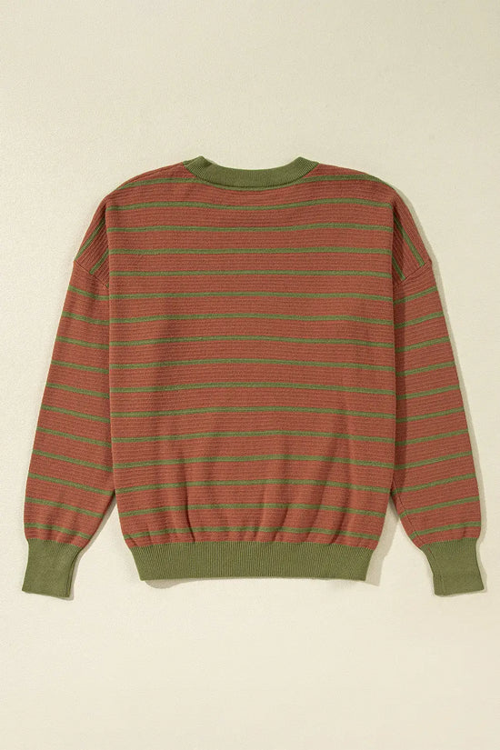 Stripe hug sweater - stylish loose fit | cozy design