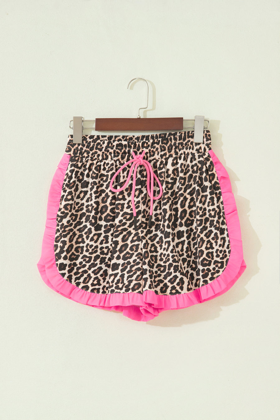 Polka Dot Ruffle Trim Contrast Shorts Women UK