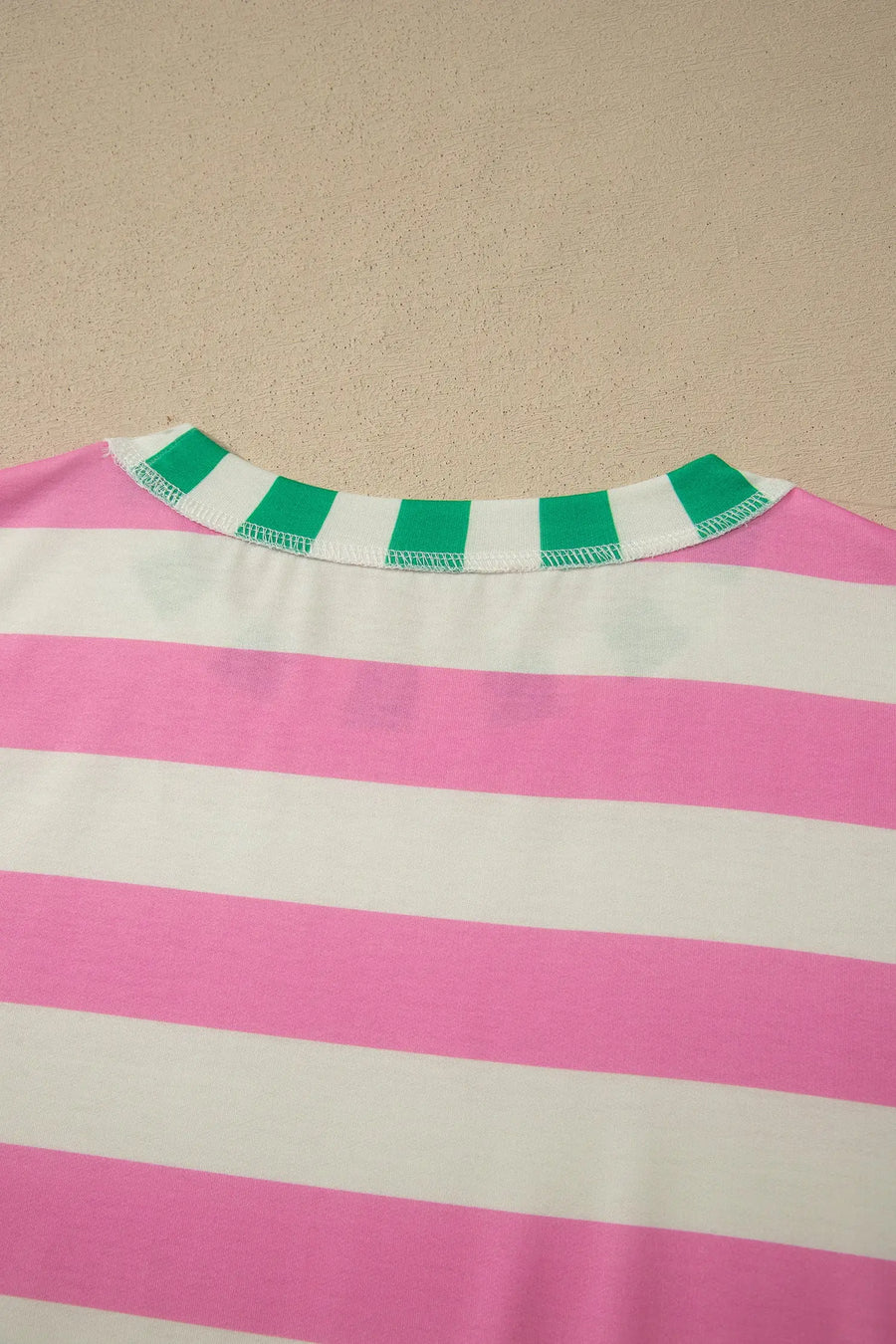 Stripe Exposed Seam Contrast Oversized Top Women UK — lifestyle third option | Fashionfitz UK