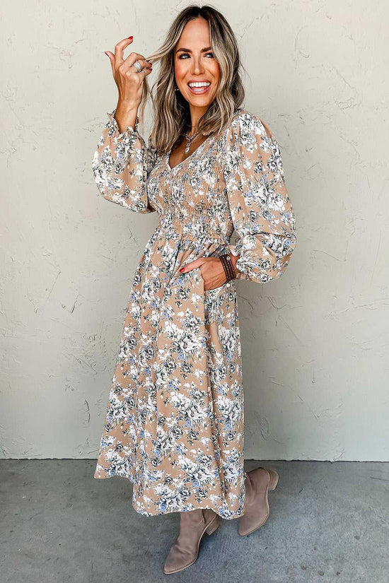 Maple Grove Floral Maxi Dress - Smocked Puff Sleeve