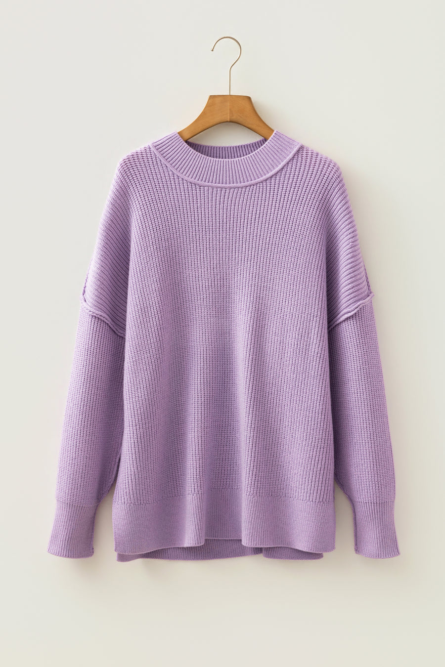 Mock Neck Oversized Tunic Sweater Women UK