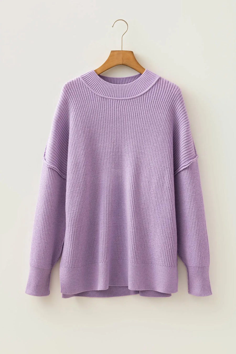 Mock Neck Oversized Tunic Sweater Women UK — close-up third option | Fashionfitz UK