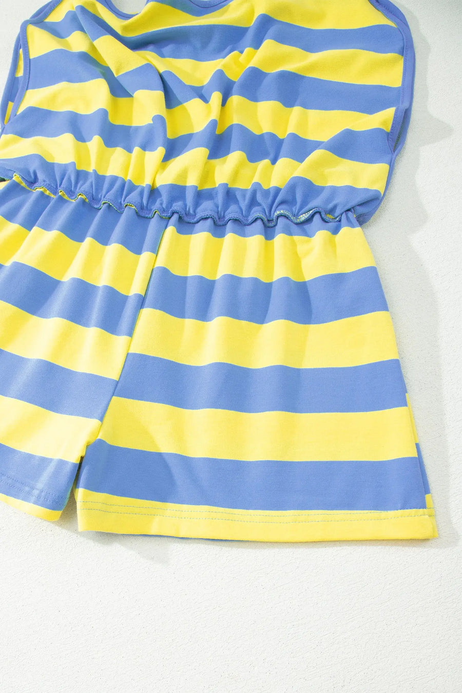 Yellow Stripe Dolman Tee & Drawstring Skort Athletic Set Women UK — back view third option | Fashionfitz UK