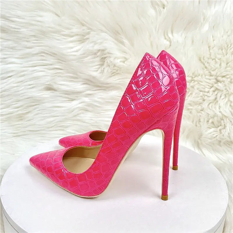 Rose Red Stiletto High Heels Shoes