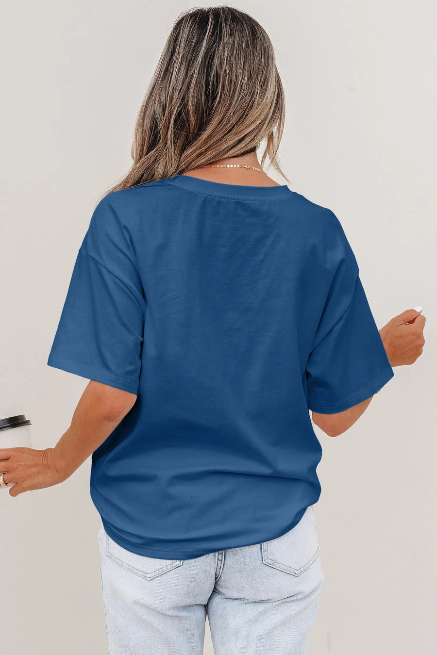 Colour block patch pocket short sleeve top round neck tunic relaxed fit tunics