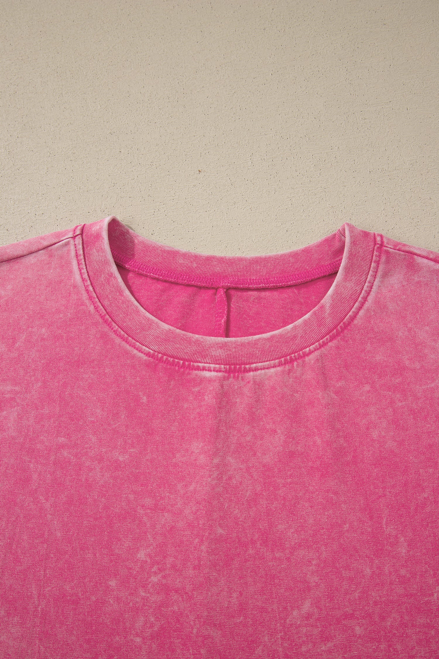 Mineral Washed Oversized Cotton Tee Drop Shoulder Round Neck Tunic Length