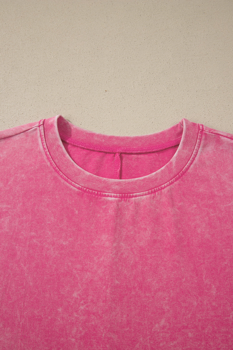 Mineral Washed Oversized Cotton Tee Drop Shoulder Round Neck Tunic Length