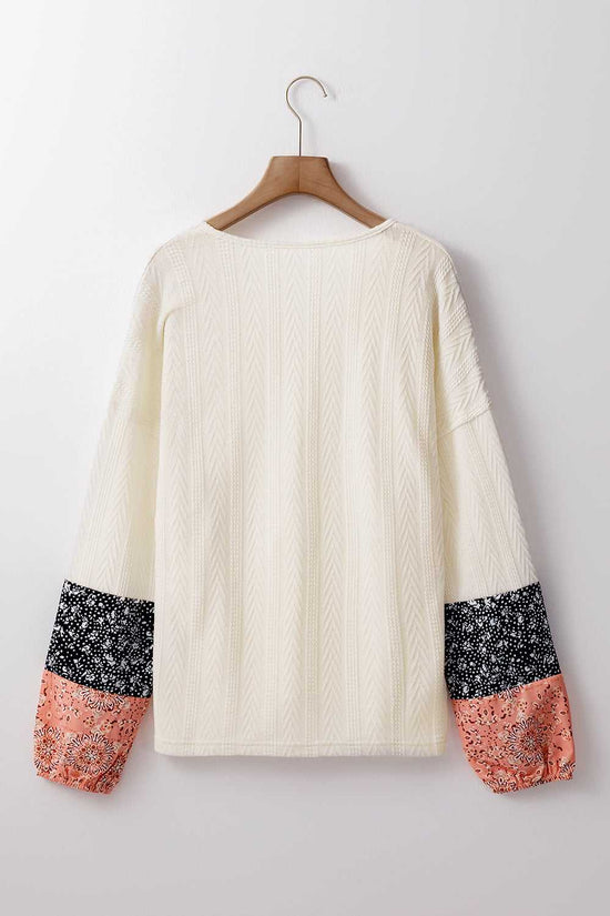 Patchwork Petals Knit Blouse