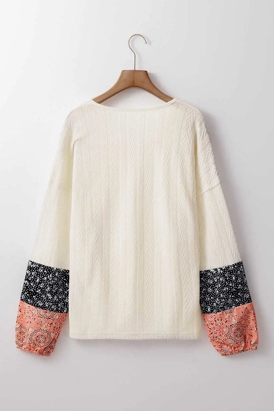 Patchwork petals knit blouse blouses