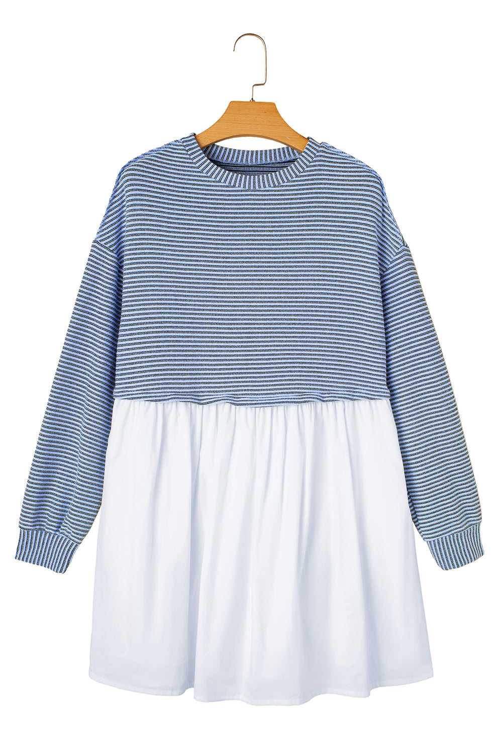Cobalt Stripe Pleated Dress