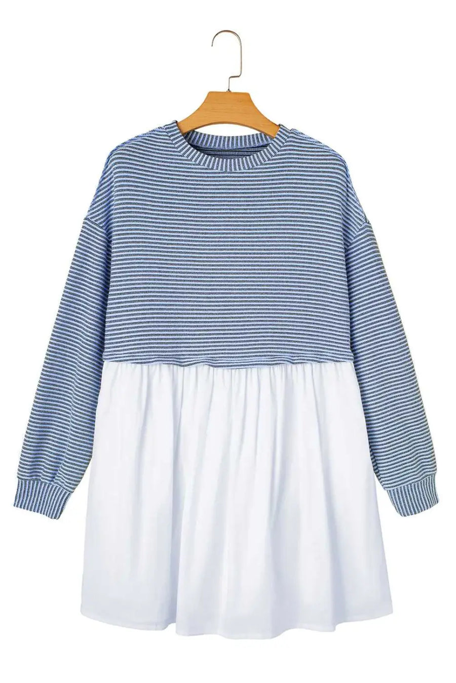 Cobalt stripe pleated dress - trendy & elegant | high waist design