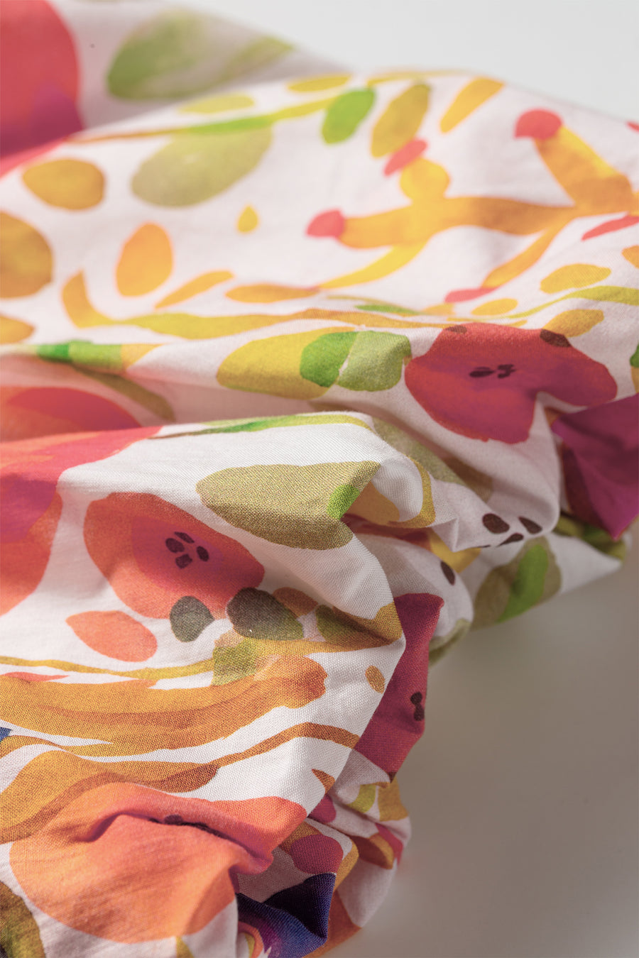Floral Print V-Neck Puff Sleeve Cotton Blouse Women UK