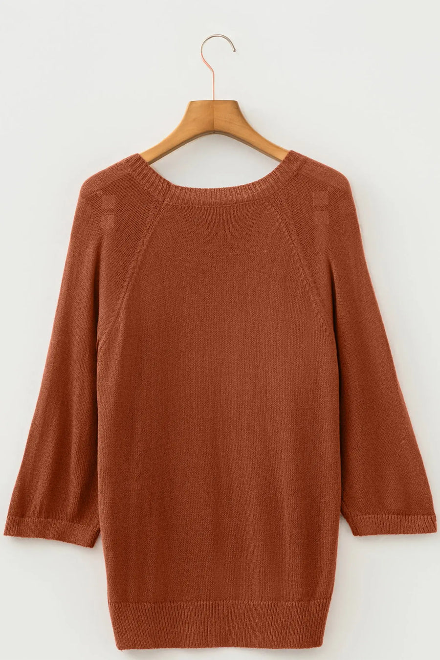 Ribbed Knit Round Neck Short Sleeve Sweater