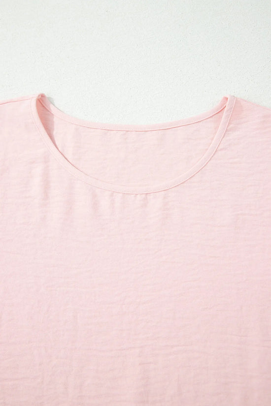 Ruffle trim round neck blouse | fashionfitz