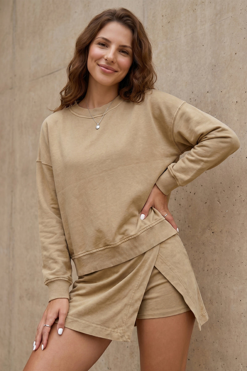 Parchment skort set back view — Fashionfitz UK