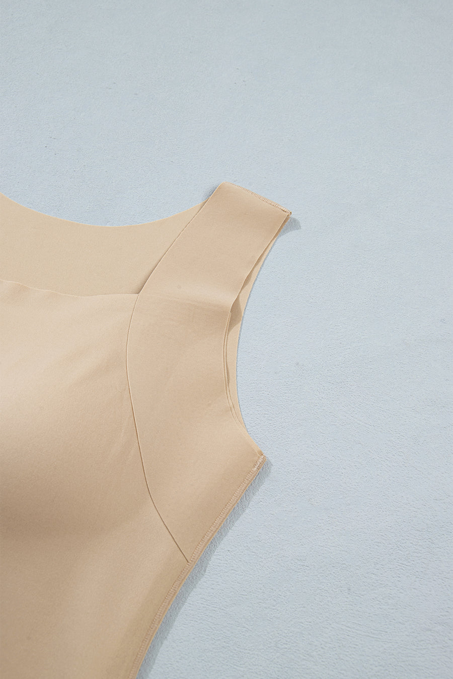 Wide strap athleisure square neck tank top detail close-up | Fashionfitz UK