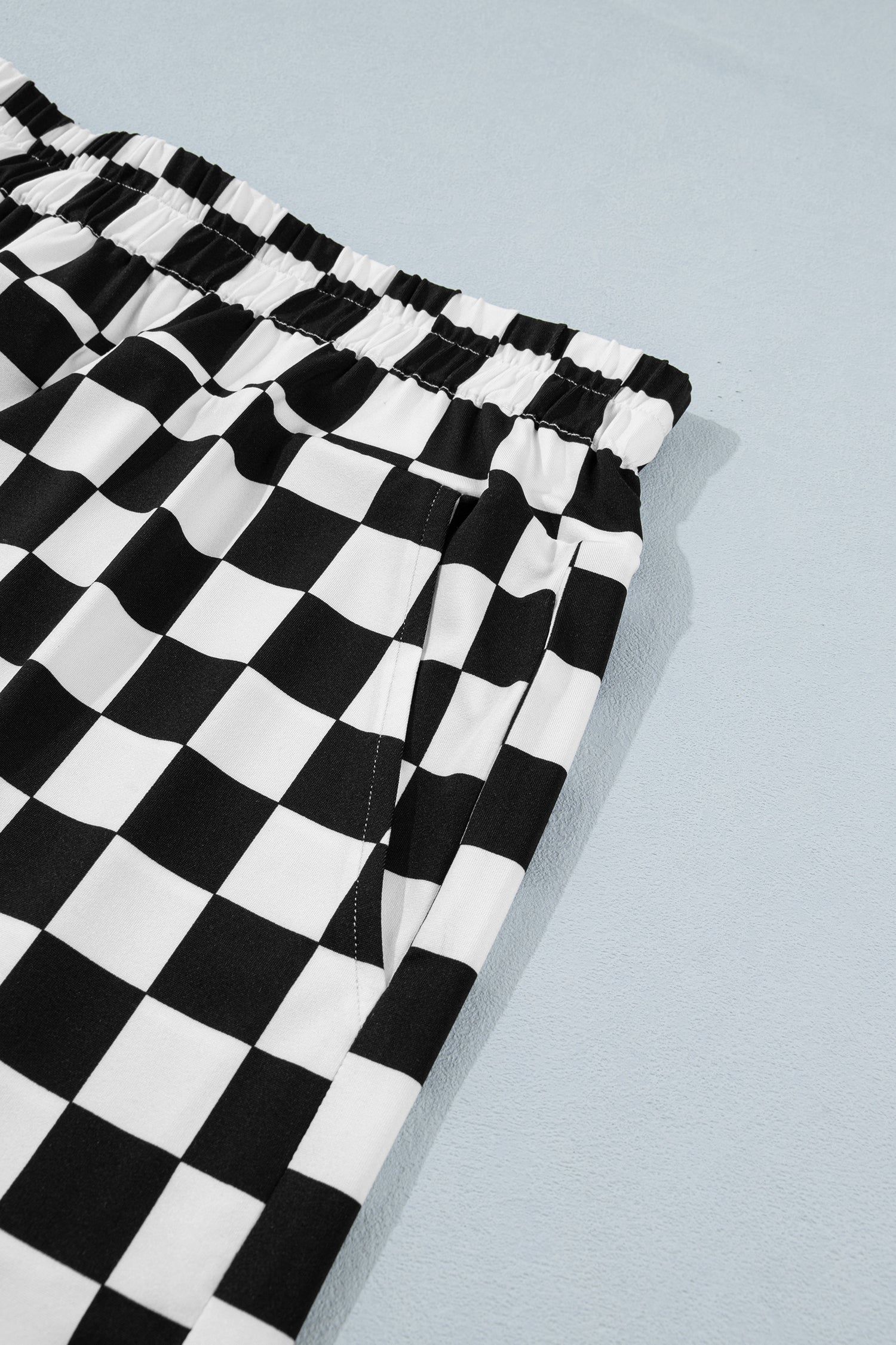 Checkered Athleisure Shorts Plus Size Women UK