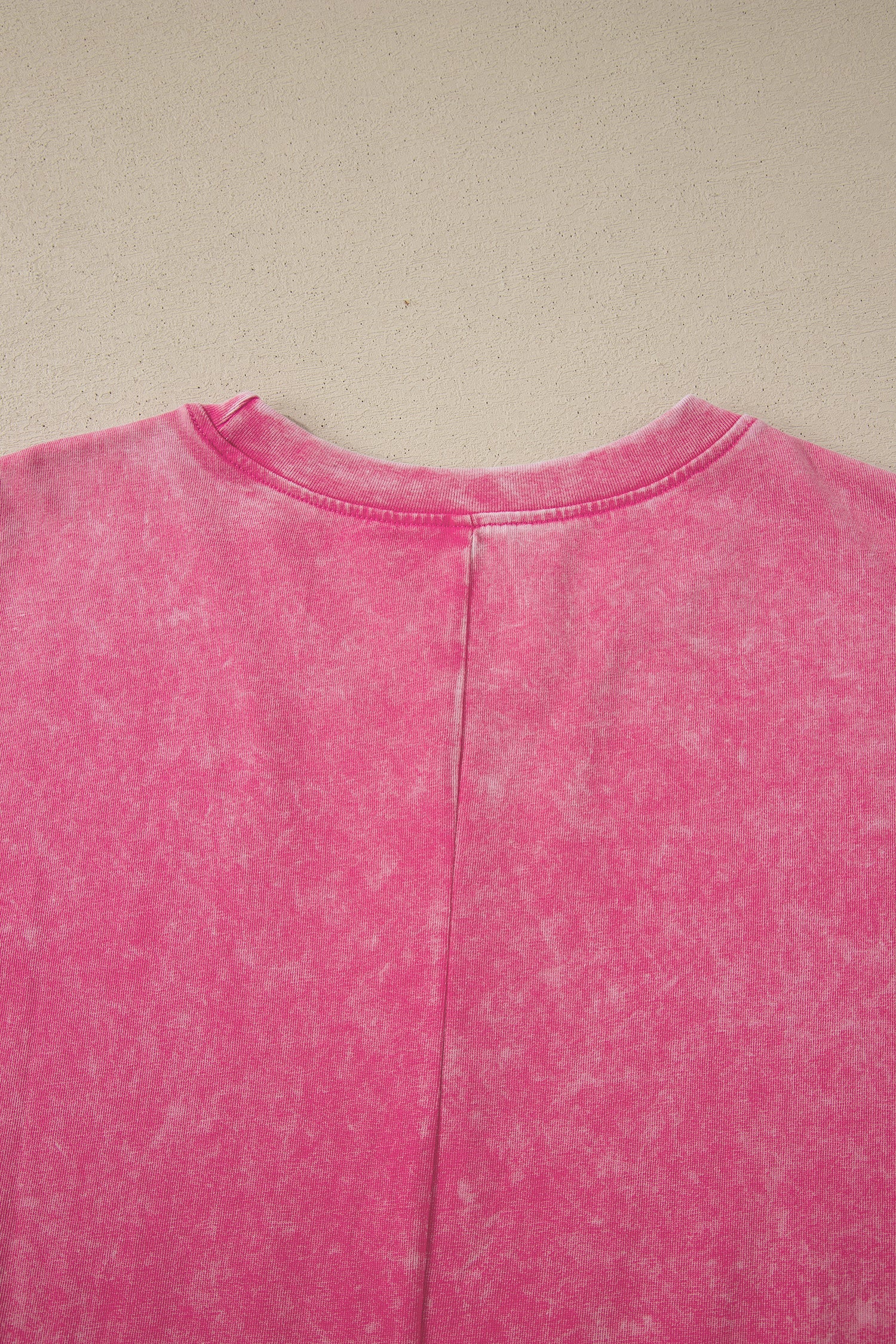 Mineral Washed Oversized Cotton Tee Drop Shoulder Round Neck Tunic Length