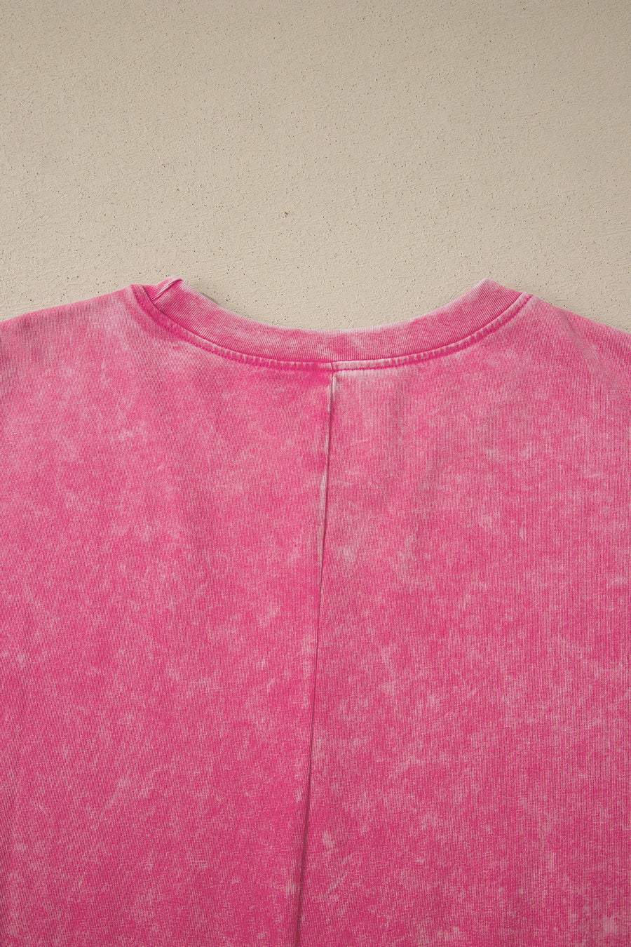 Mineral Washed Oversized Cotton Tee Drop Shoulder Round Neck Tunic Length