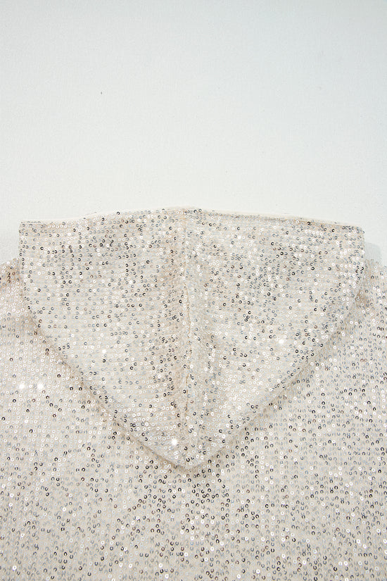 Apricot Sequin Hooded Top - Night Out