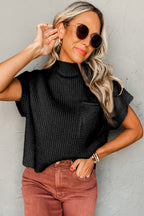 Ribbed Knit Short Sleeve Sweater – Soft & Stylish