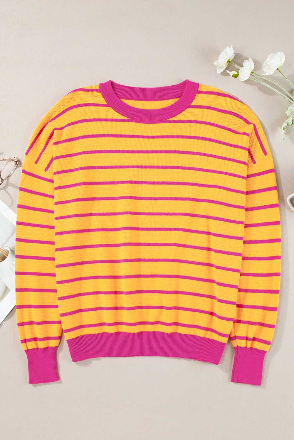 Stripe Hug Loose Fit Sweater