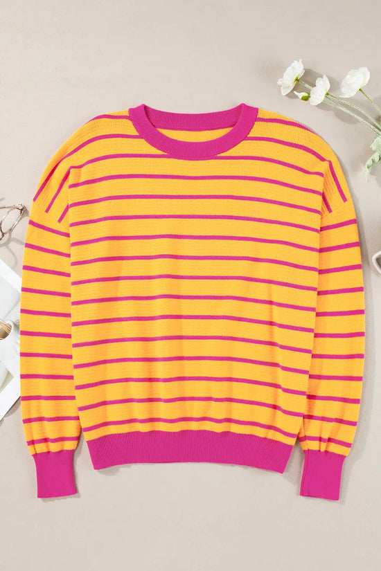 Stripe hug sweater - stylish loose fit | cozy design