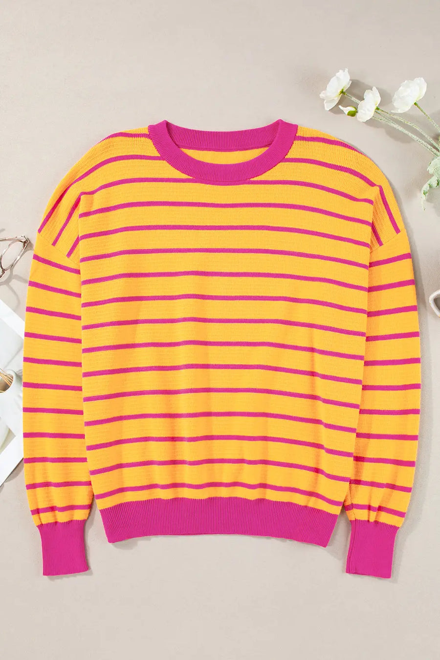 Stripe hug sweater - stylish loose fit | cozy design