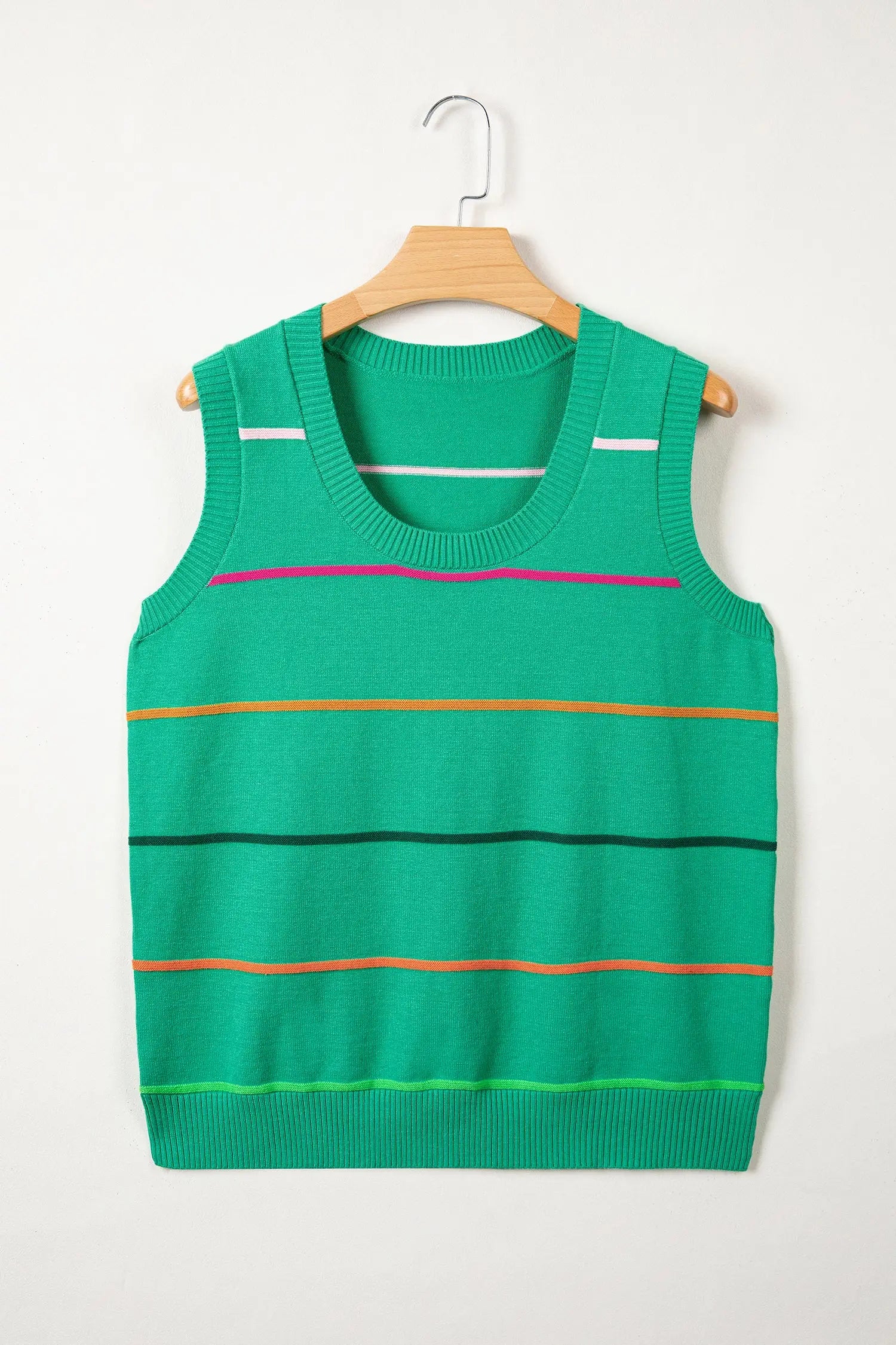 Women’s stripe ribbed knit sleeveless sweater vest tank top sweaters