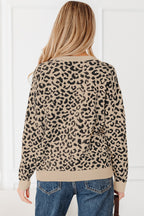 Oversized Chunky Knit Leopard Cardigan