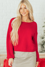 Festive Bow‑Back Backless Jumper
