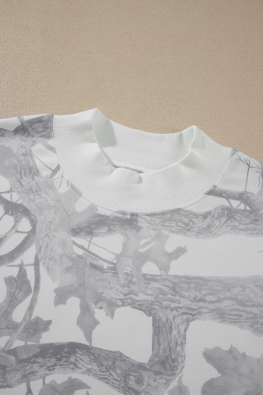 Camouflage Print Stand Neck Long Sleeve Plus Size Set Women UK
