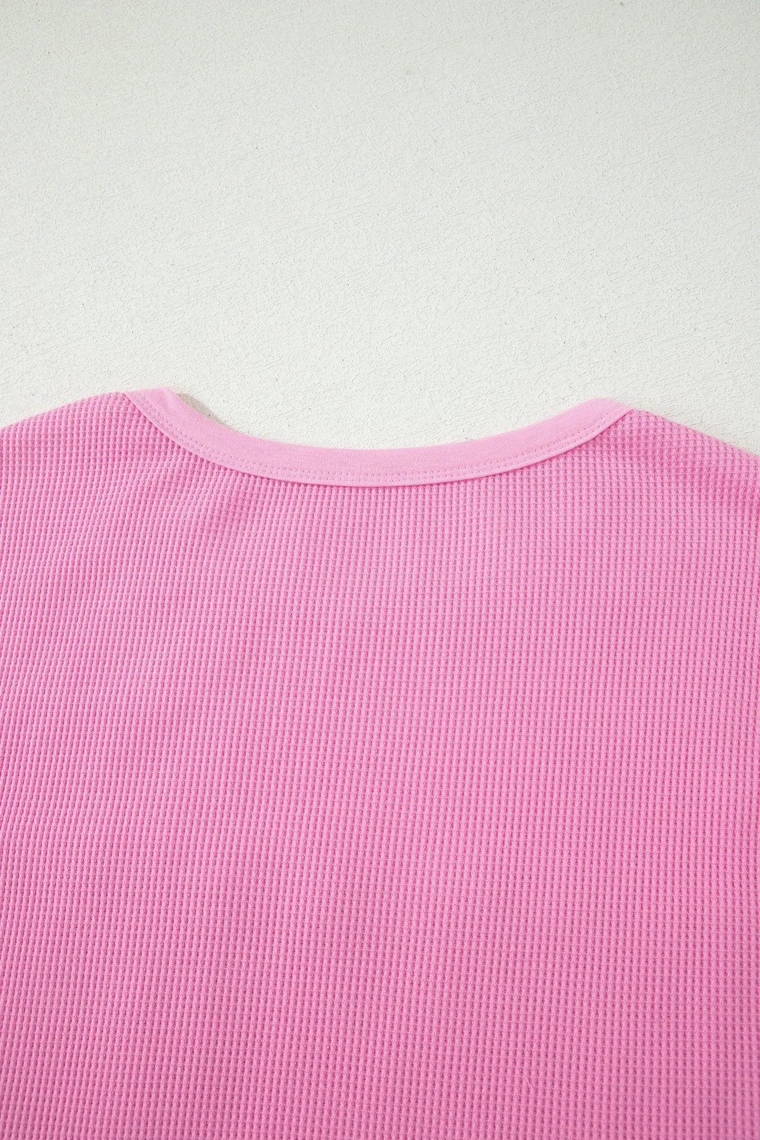 Waffle patchwork sleeveless top raw seam chest pocket round neck casual tank tops