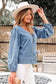 Blue Ties Puff Denim Top