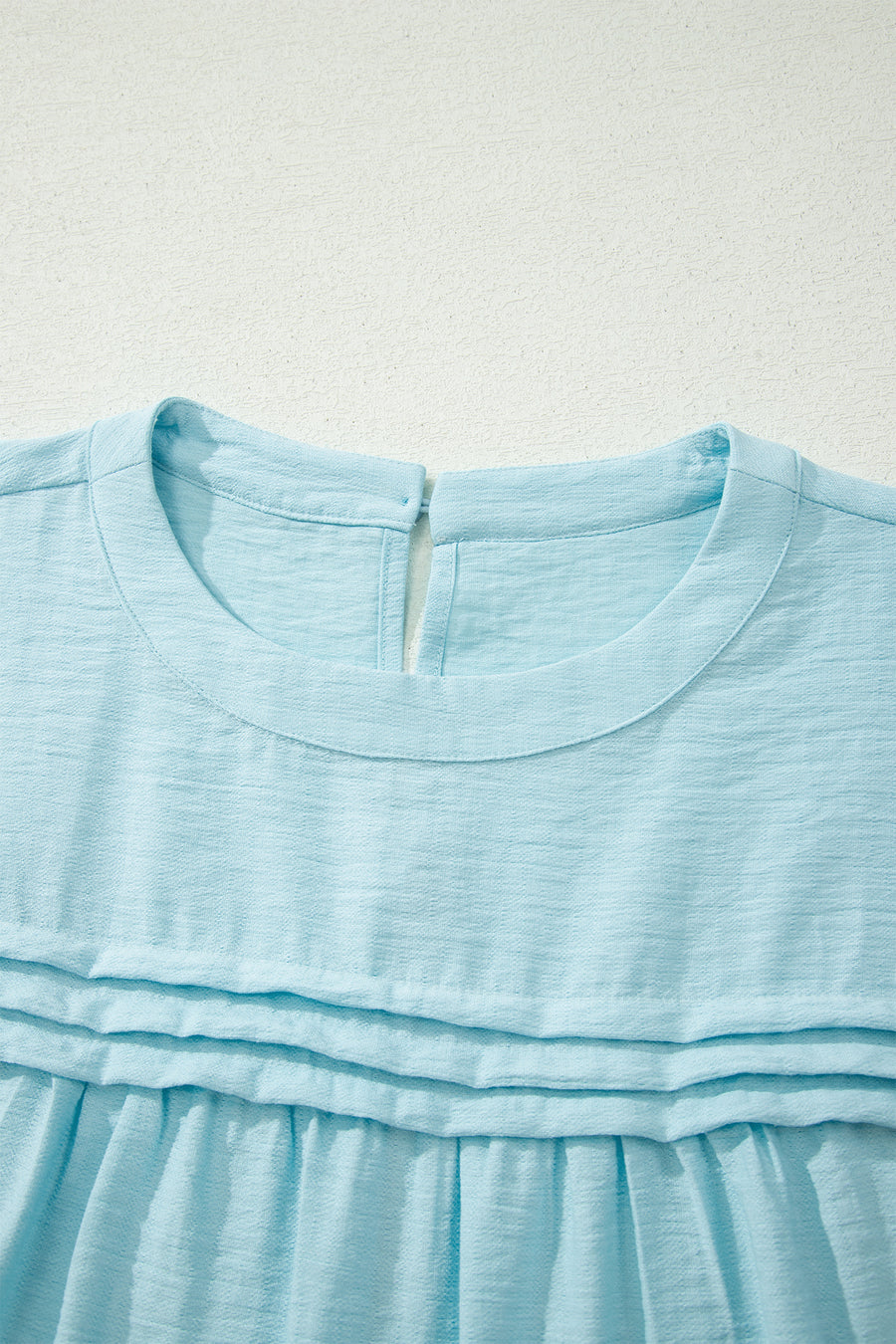 Tie Cuff Half Sleeve Pleated Babydoll Blouse — lifestyle third option | Fashionfitz UK