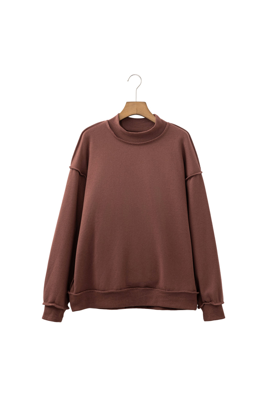 Drop Shoulder Reversible Mock Neck Sweatshirt Women UK