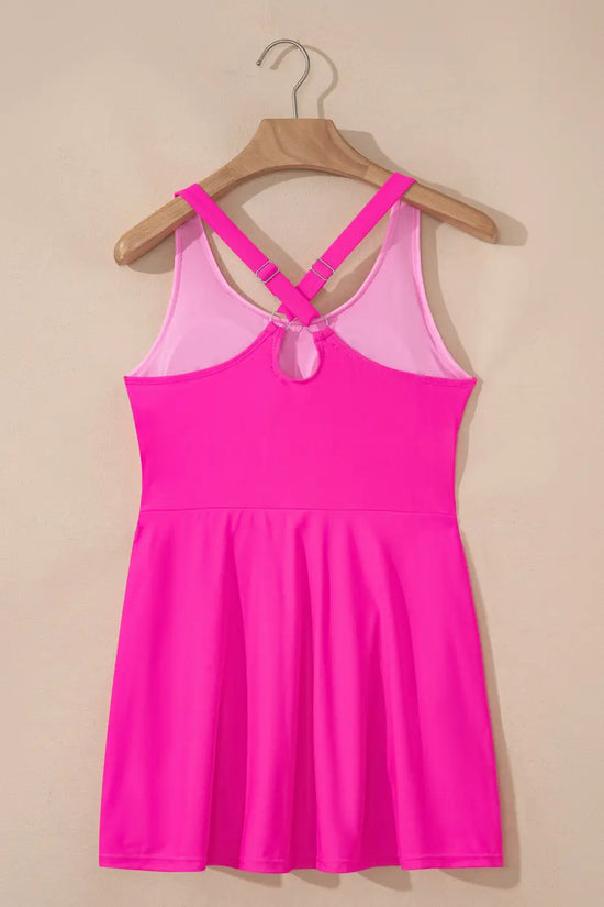 Swim dress with shorts women | pink one piece modest