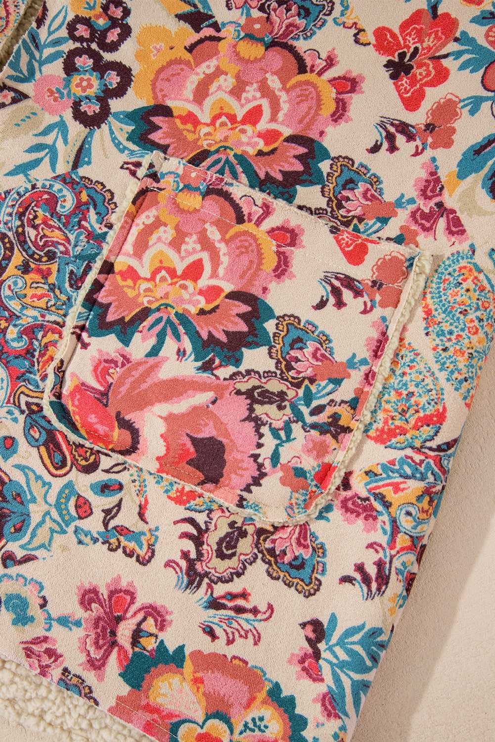 Paisley Sherpa-Lined Hooded Jacket