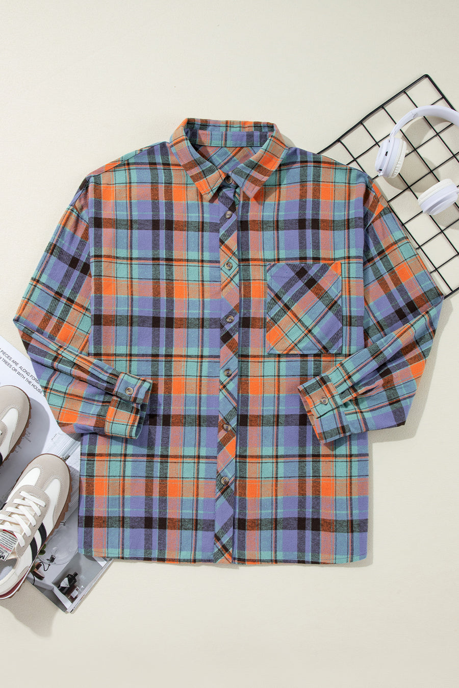 Plaid Print Loose Fit Cotton Shirt Women UK | Western