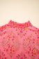 Rose Red Floral Loose Shirt - Fashionfitz