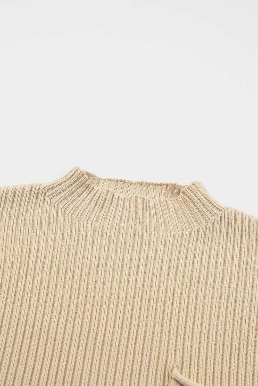 Ribbed Knit Short Sleeve Sweater