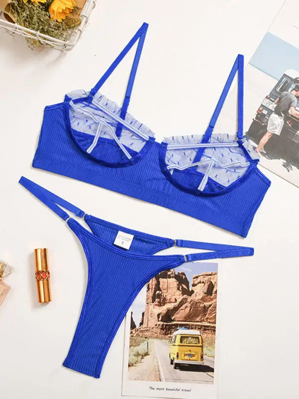 About time 2 piece set - lingerie - blue / s - sets