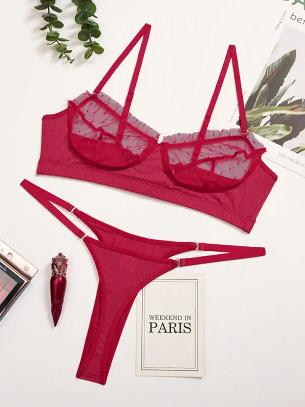 About time 2 piece set - lingerie - red / s - sets