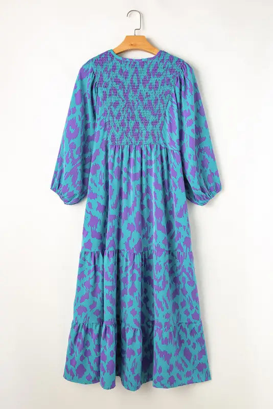 Abstract blue maxi dress