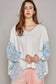 Elegant abstract floral batwing blouse - comfort & elegance