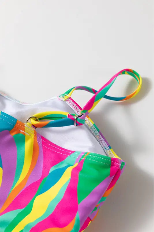 Abstract high waist bikini swimsuit