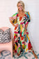 Abstract print boho maxi dress - dresses