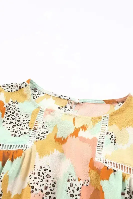 Abstract Printed Long Sleeve Blouse - Fashionfitz