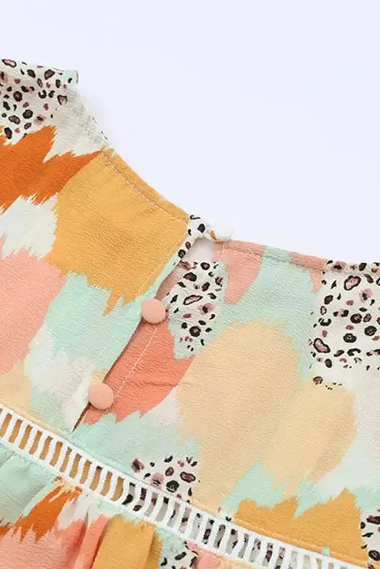 Abstract Printed Long Sleeve Blouse - Fashionfitz