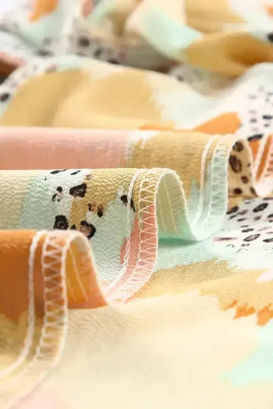 Abstract Printed Long Sleeve Blouse - Fashionfitz